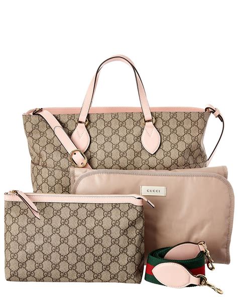 gucci diaper bag pink and blue|Gucci signature diaper bag.